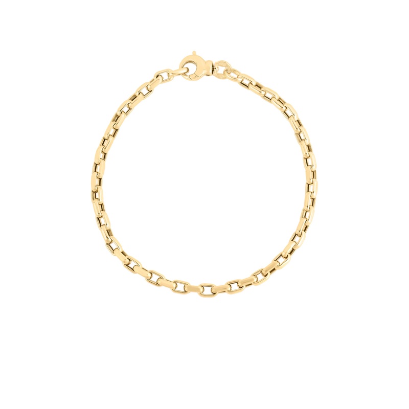 18K Yellow Gold Fine Gauge Square Link Chain 7″