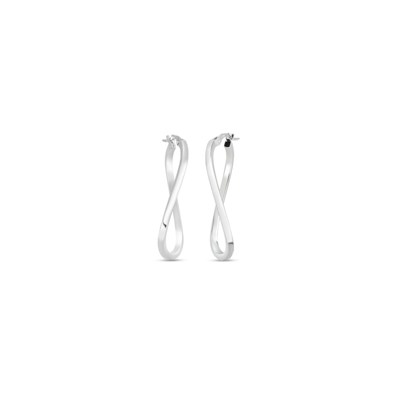 18K Designer Gold Twist Hoop Earrings
