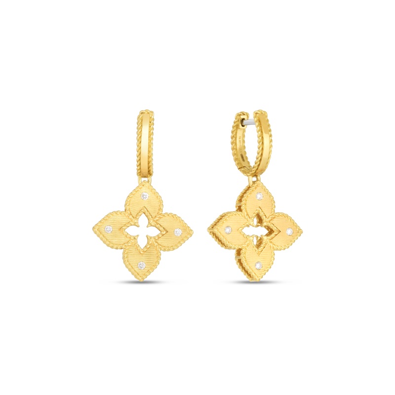 18K Yellow Gold Venetian Princess Drop Earrings