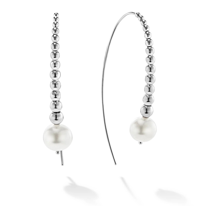 Luna Graduated Bead Pearl Earrings
