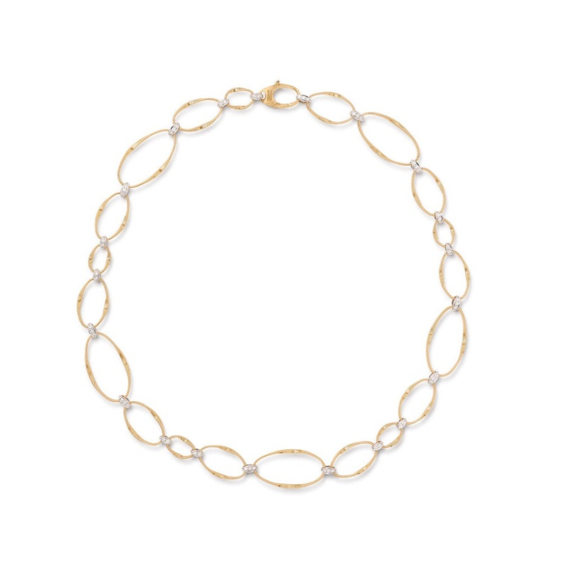 18K Yellow Gold and Diamond Flat Link Collar