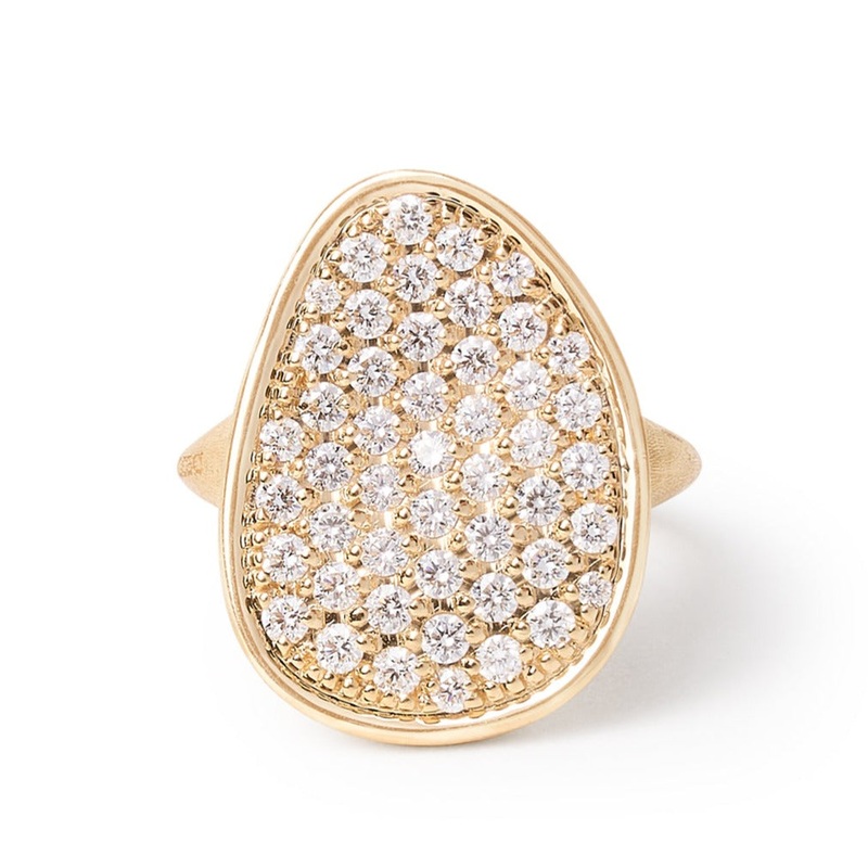 18K Yellow Gold Diamond Pave Cocktail Ring