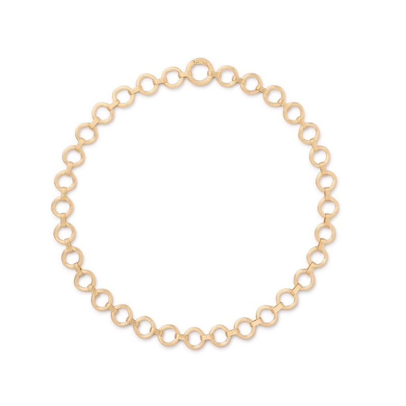 18K Yellow Gold Flat Link Collar Necklace