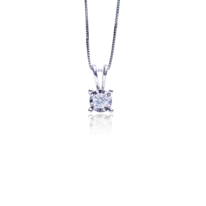 0.17 CTW Round Miracle Setting Diamond Pendant