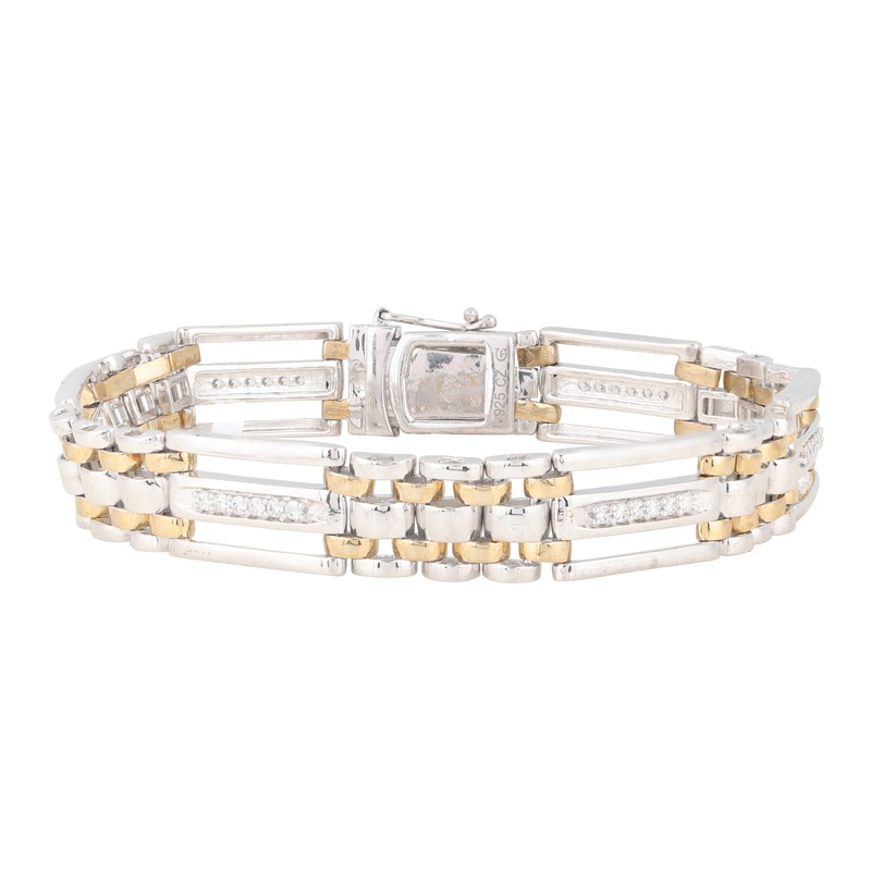 0.75 CTW Gents Fancy Link Diamond Bracelet