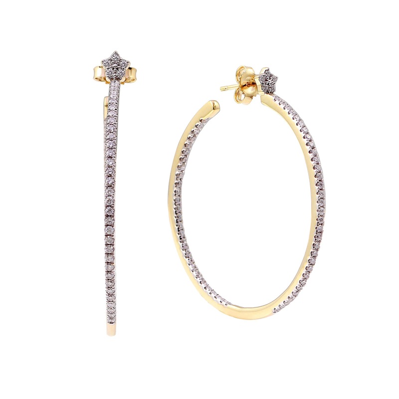 1.00 CTW In & Out Hoop Earrings