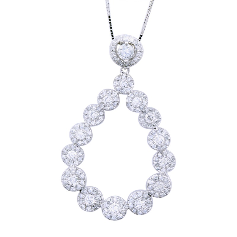 1.35 CTW Diamond Teardrop Pendant