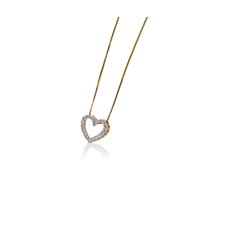 14K Gold 0.25TW Diamond Heart Pedant