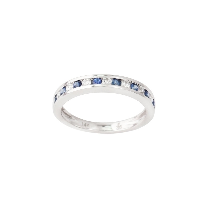 3.02 CTW Sapphire and Diamond Band Ring