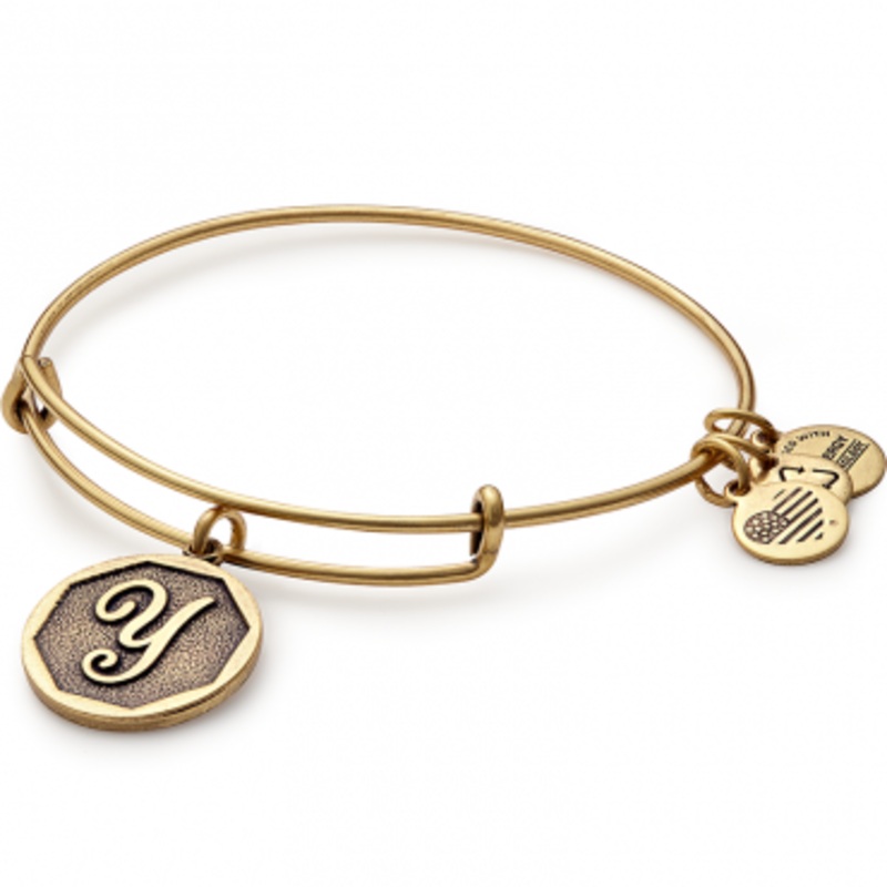 Initial Y Charm Bangle