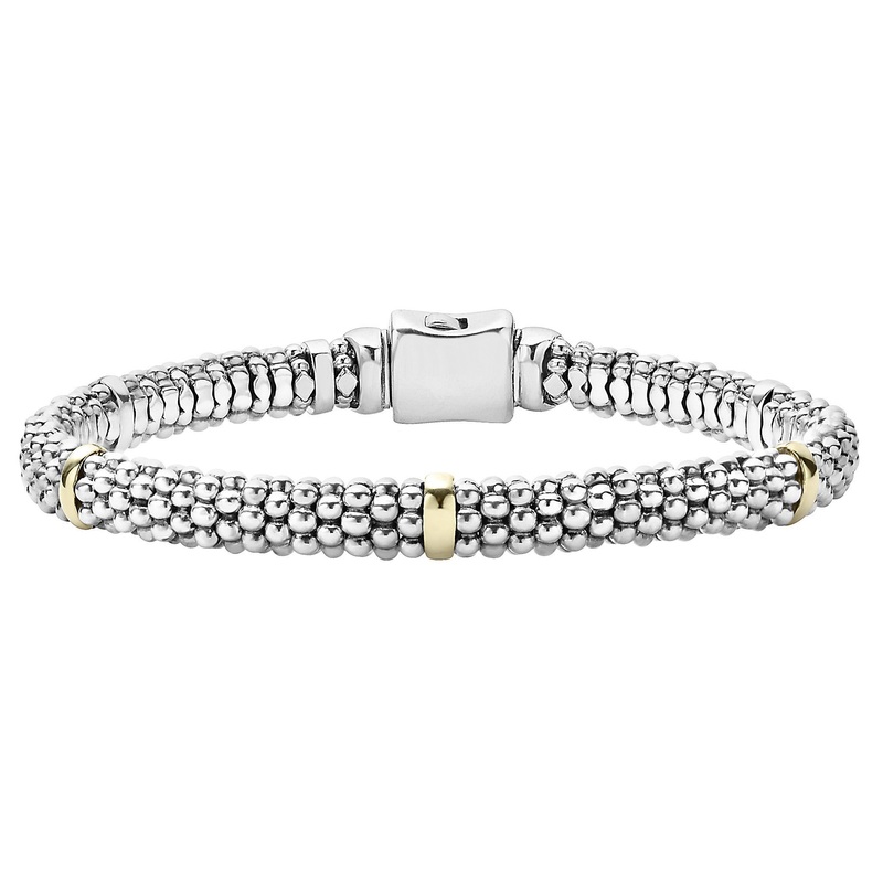 Signature Caviar Beaded Bracelet with Gold