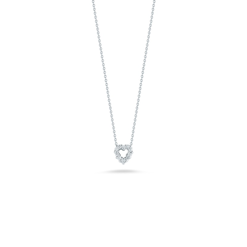 18K White Gold Heart Pendant With Diamonds