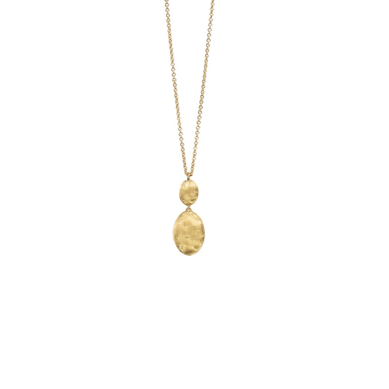 18K Yellow Gold Bead & Diamond Drop Pendant