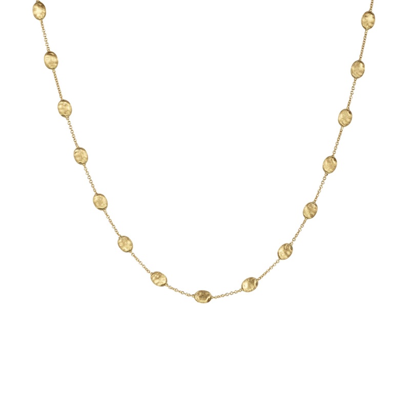 18K Yellow Gold Beaded Station Necklace