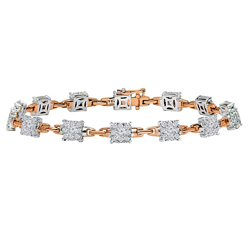 14KT Rose and White Gold Round Diamond Link Bracelet (2.61 ct. tw.)