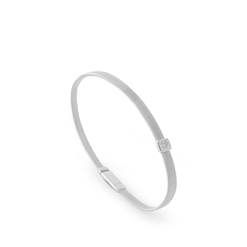 18K Single Station Diamond Bracelet in White Gold