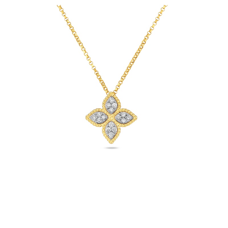 18K Yellow Gold Medium Pendant With Diamonds