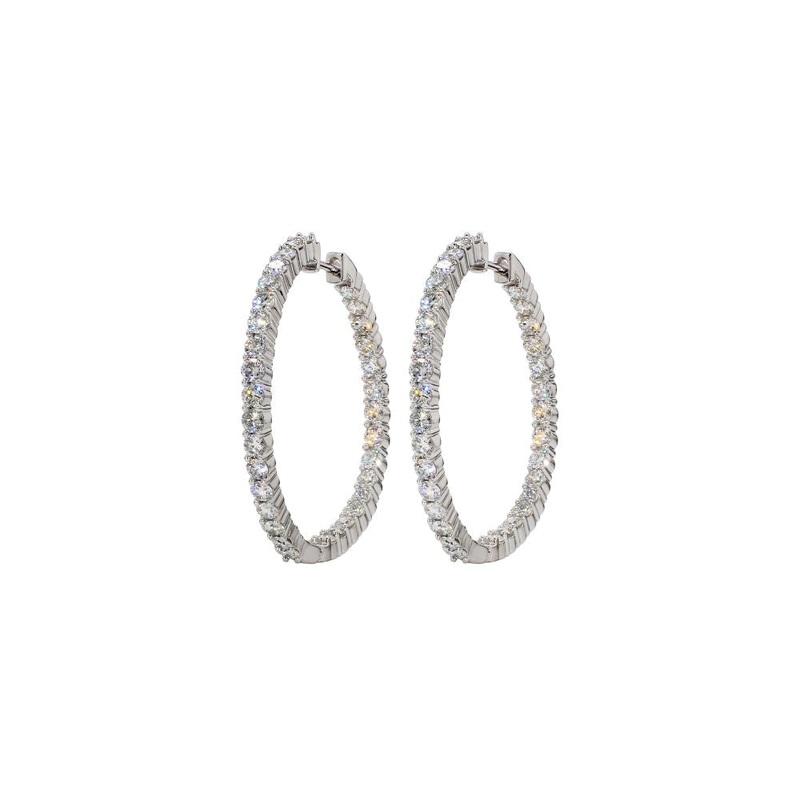 4.00 ctw. Lab-Created Diamond Inside-Out Hoop Earrings in 14K Gold, 1.5″ Diameter