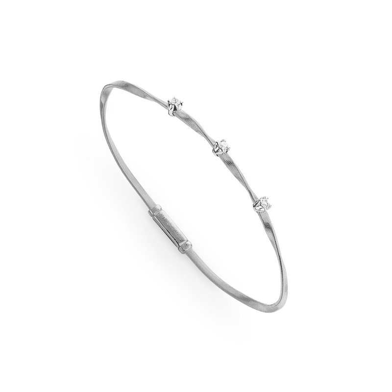 Marrakech White Gold & Diamond Stackable Bangle