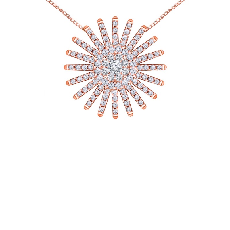 Spark 14K Rose Gold Diamond Pendant (1 ct. tw.)