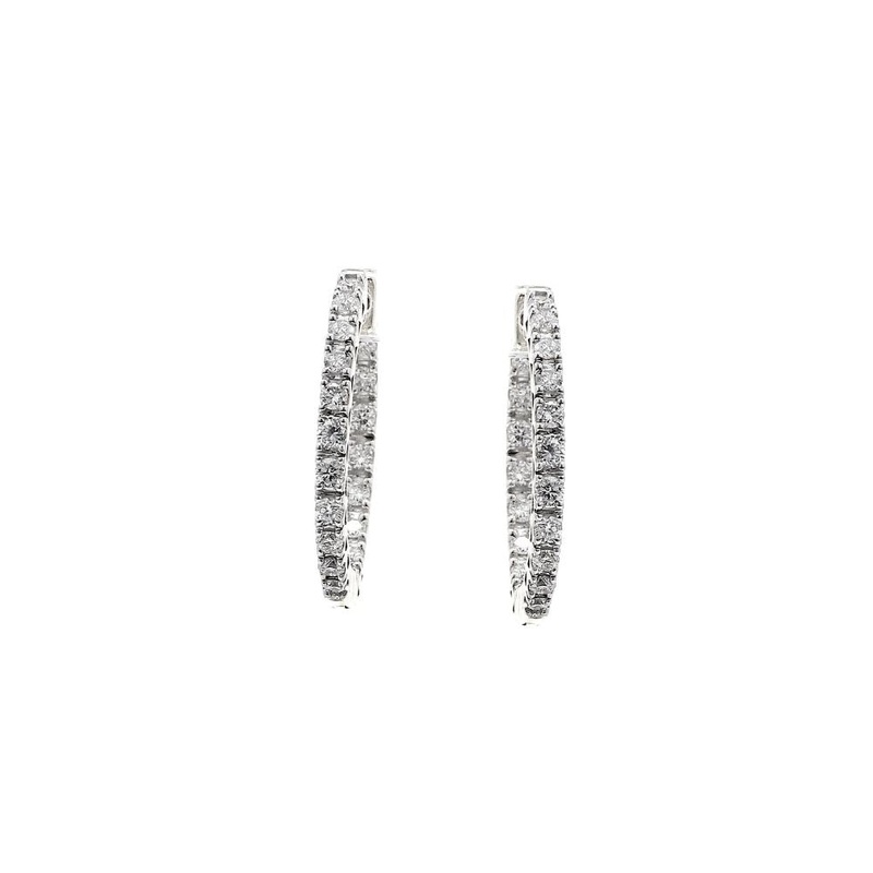 1.00 ctw. Lab-Created Diamond Inside Out Hoops in 14K Gold, 1″ Diameter