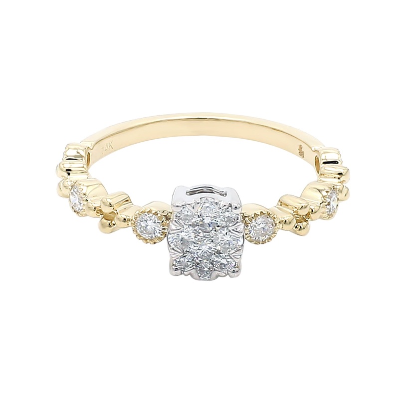 14K Yellow Gold Diamond Cluster Stacking Ring (0.40 ct. tw.)