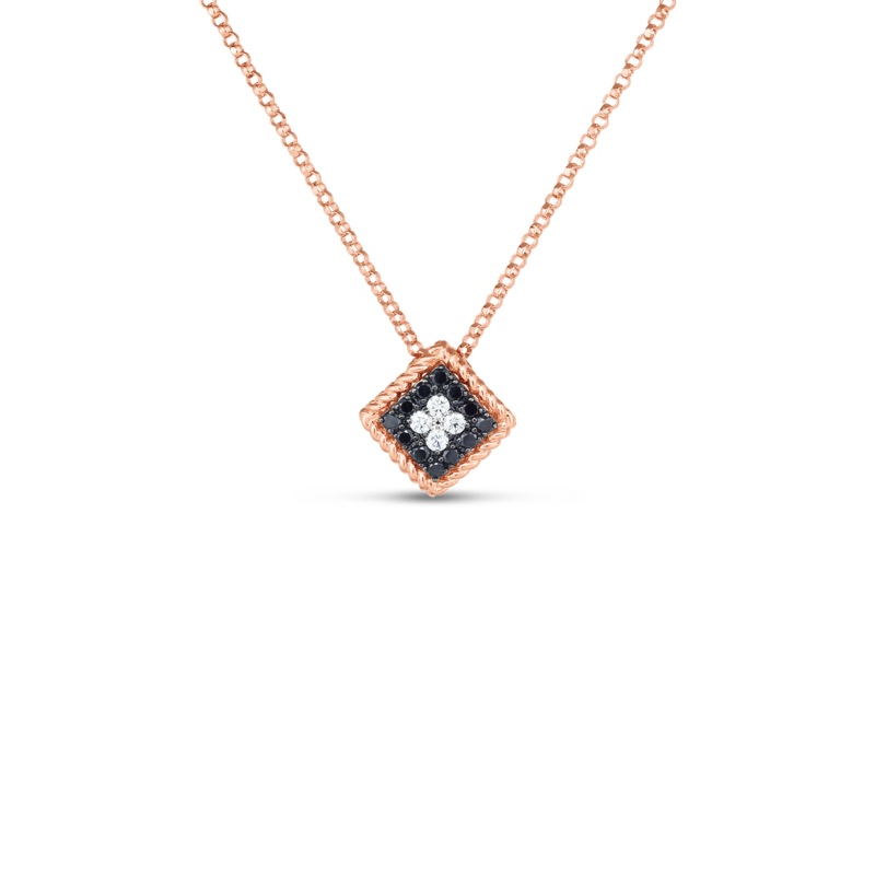 18K Rose Gold Palazzo Ducale Black & White Diamond Small Pendant