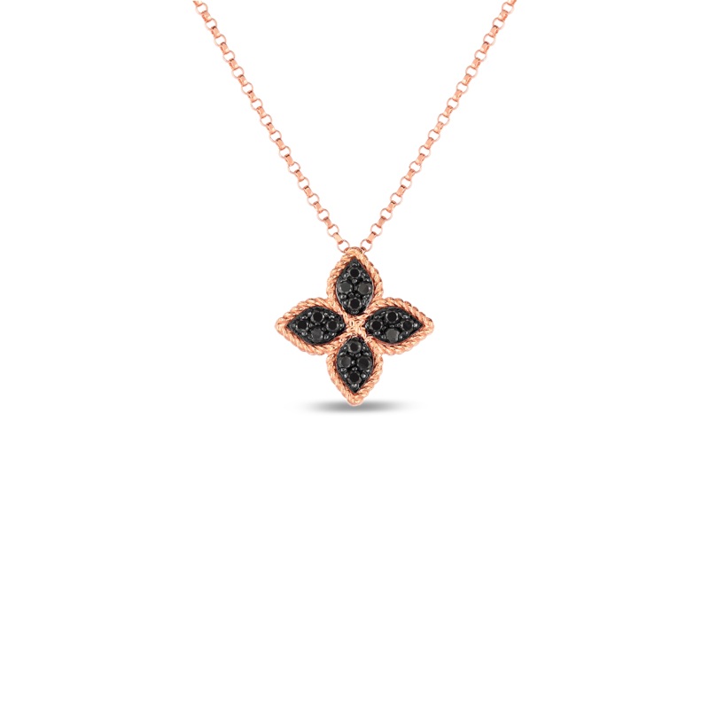 18K Rose Gold Reversible Princess Flower Medium Pendant