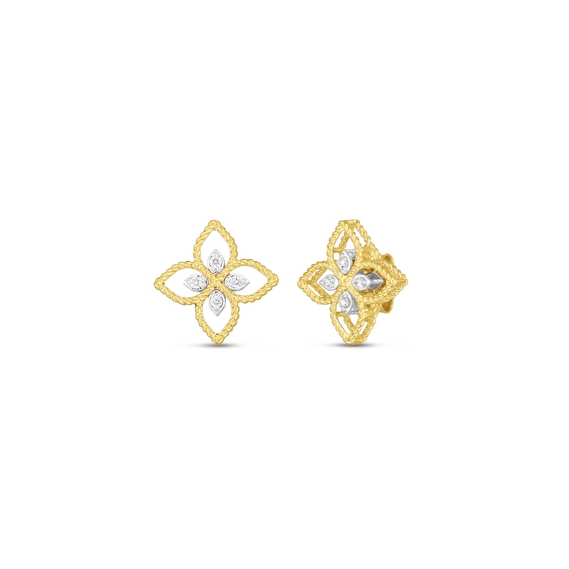 18K Yellow Gold Principessa Small Diamond Stud Earrings