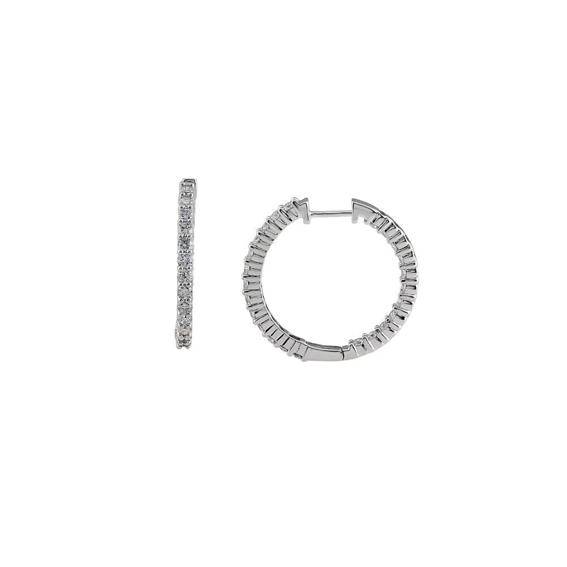 2.00 ctw. Lab-Created Diamond Inside Out Hoops in 14K Gold, 1″ Diameter
