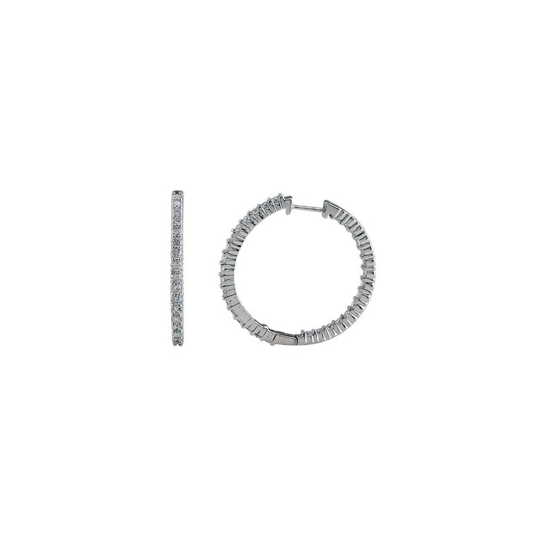 3.00 ctw. Lab-Created Diamond Inside Out Hoops in 14K Gold, 1.5″ Diameter