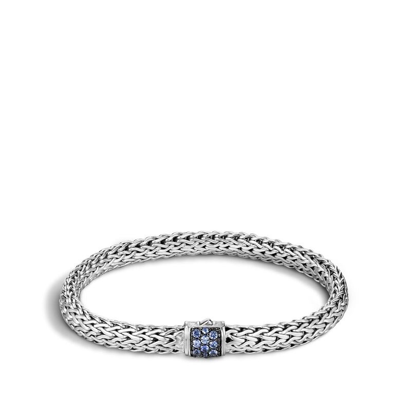 Classic Chain Bracelet with Blue Sapphire