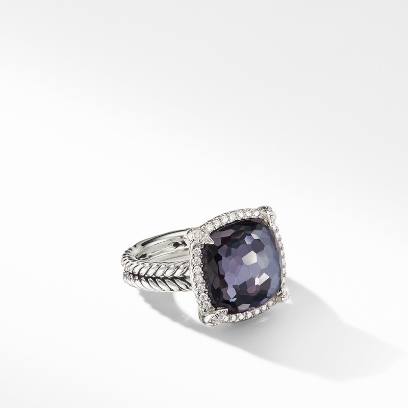 Chatelaine Pave  Bezel Ring Black Orchid
