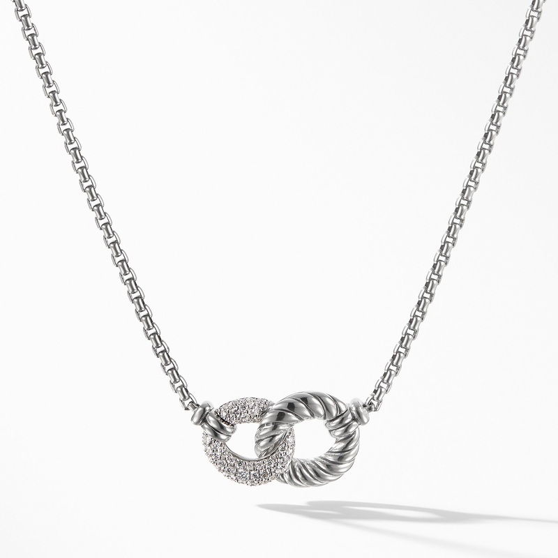 Double Link Necklace with Diamonds