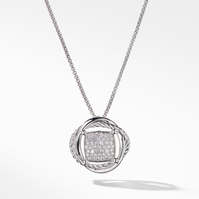 Infinity Small Pendant Necklace with Diamonds