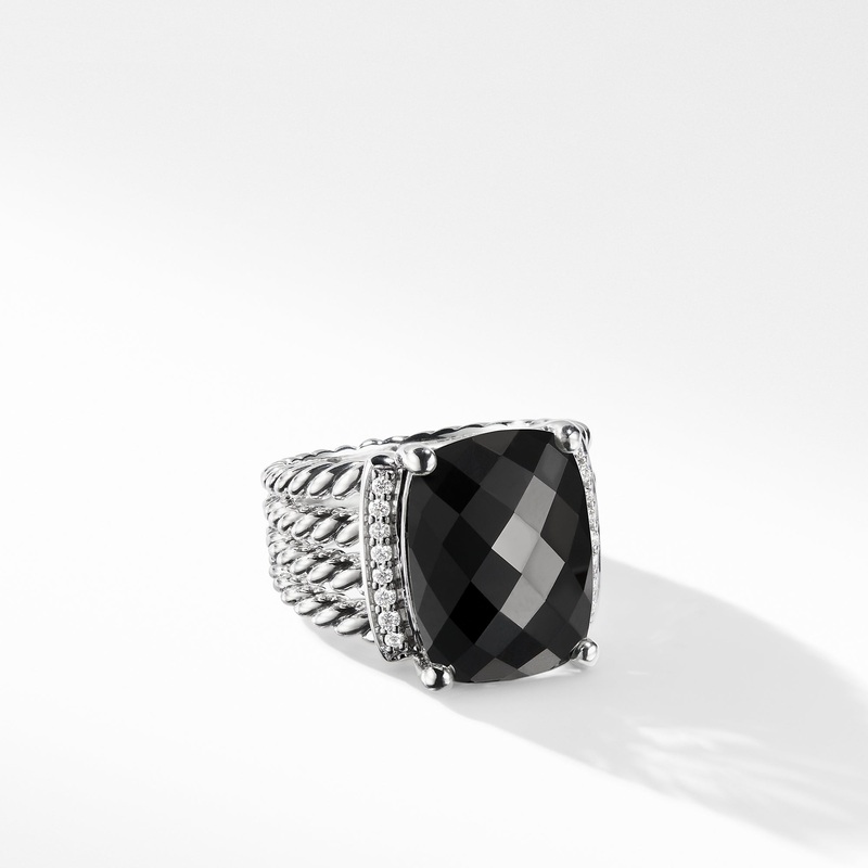 Ring with Black Onyx and Diamonds