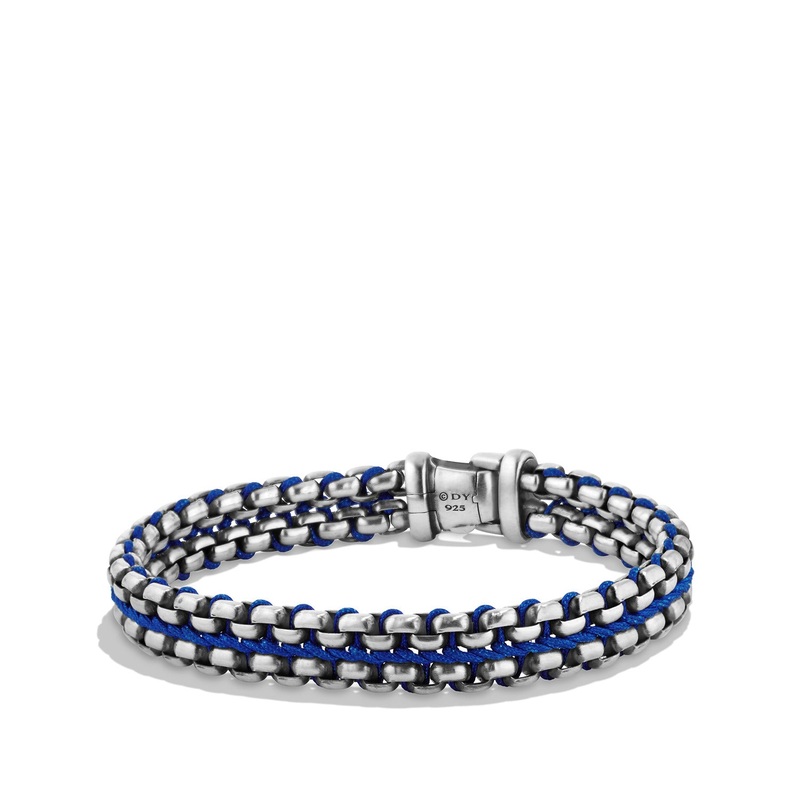 Woven Box Chain Bracelet in Blue