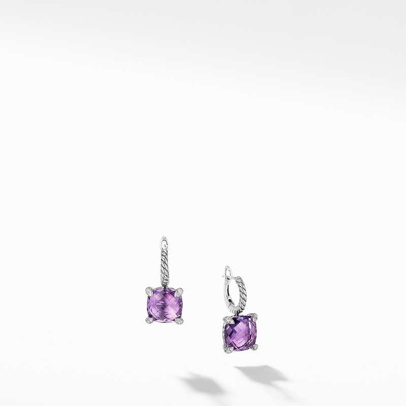 Earrings with Amethyst and Diamonds