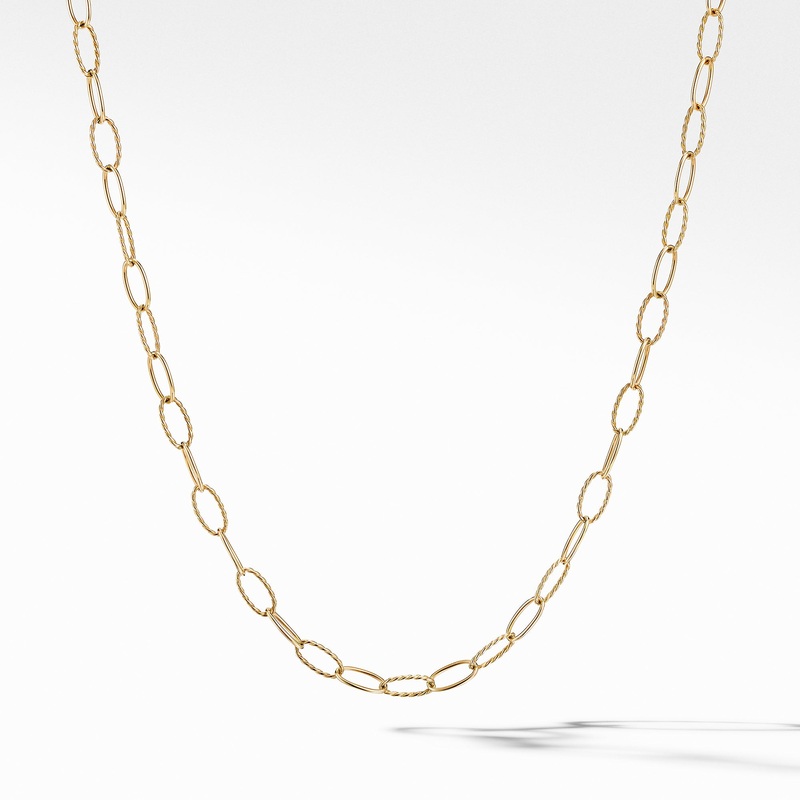 Stax Elongated Oval Link Necklace in 18K Yellow Gold
