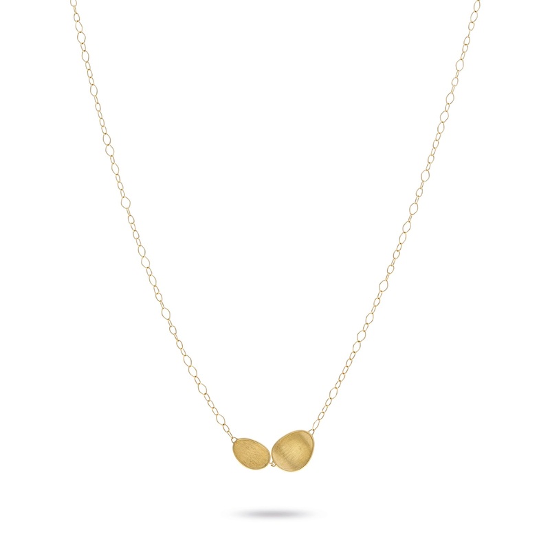 18K Yellow Gold Double Mini Engraved Pendant