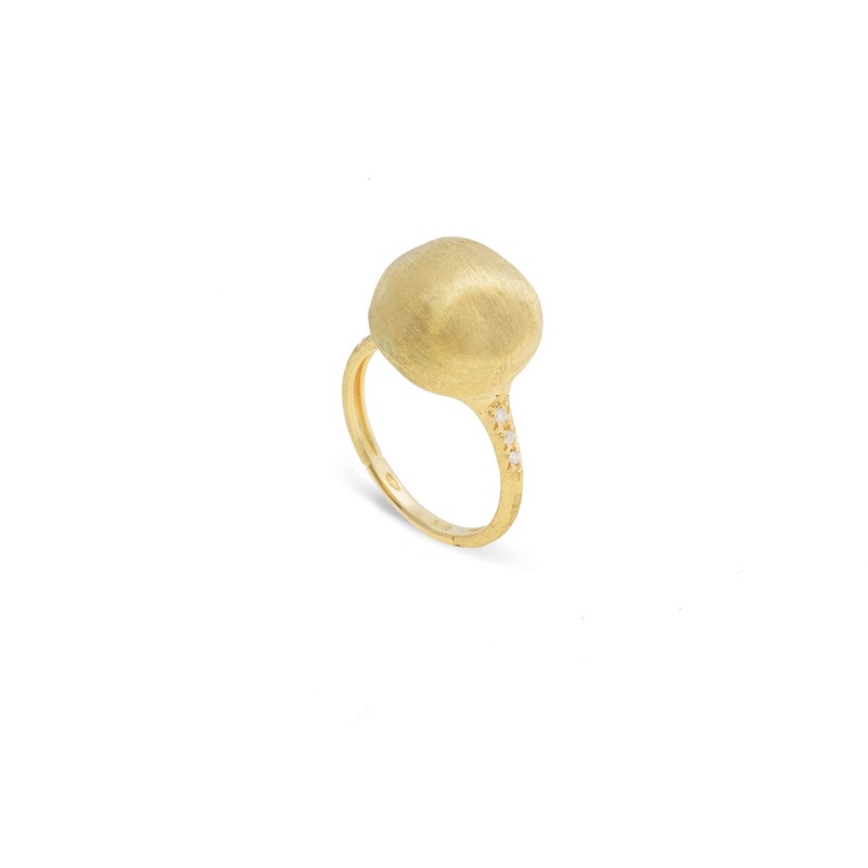 Africa Boule 18K Yellow Gold and Diamond Ring