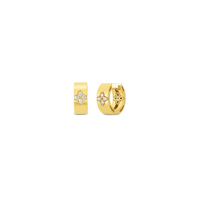 18k Love In Verona Diamond Accent 15mm Snap Hoop Earring