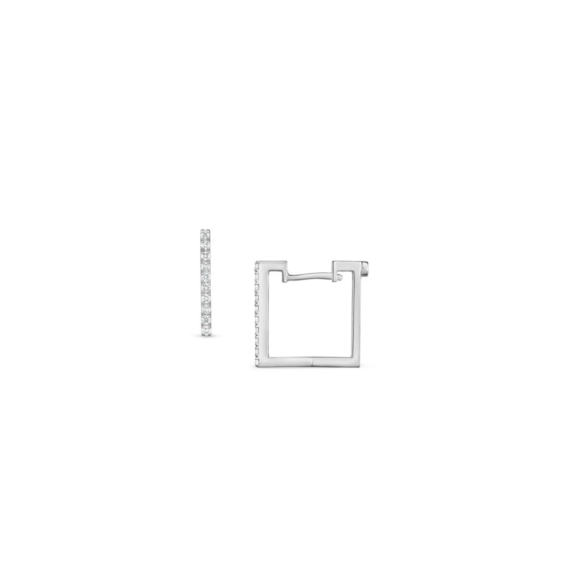 18KT White Gold Diamond Square Earrings