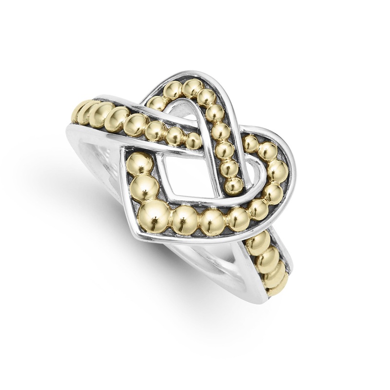 Beloved Large Two Tone Heart Ring