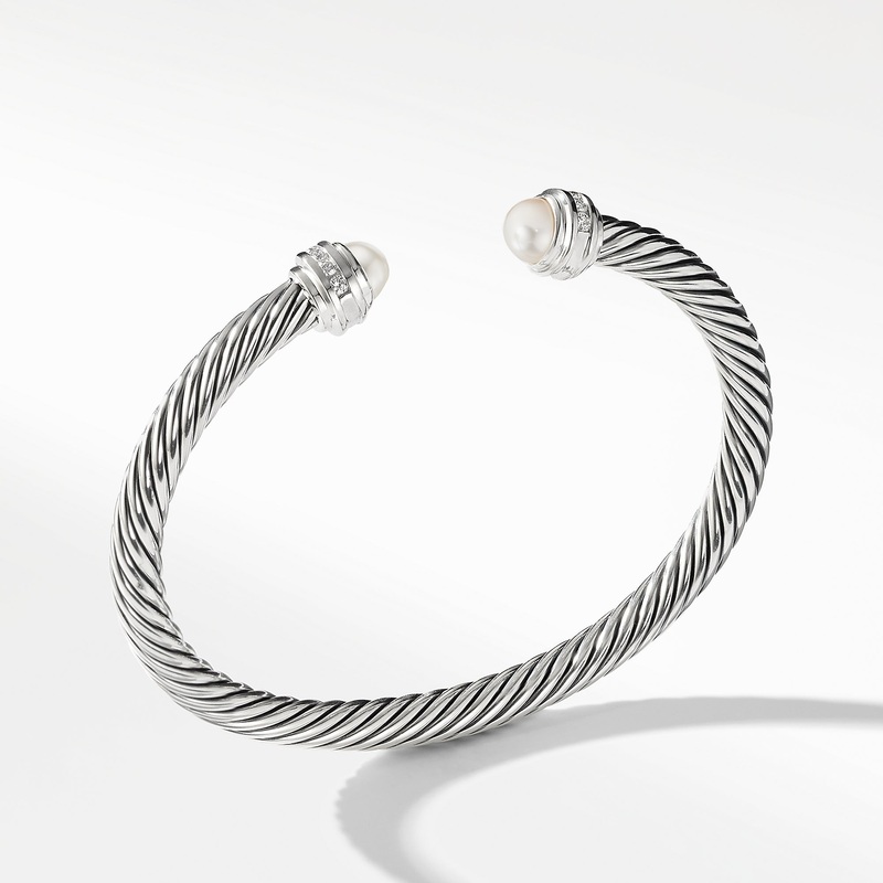 Cable Classics Collection Bracelet with Pearls and Diamonds