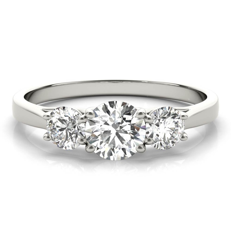 14K Gold 0.50 Ct. T.W. Lab Created Diamond 3 Stone Ring (Setting Only)