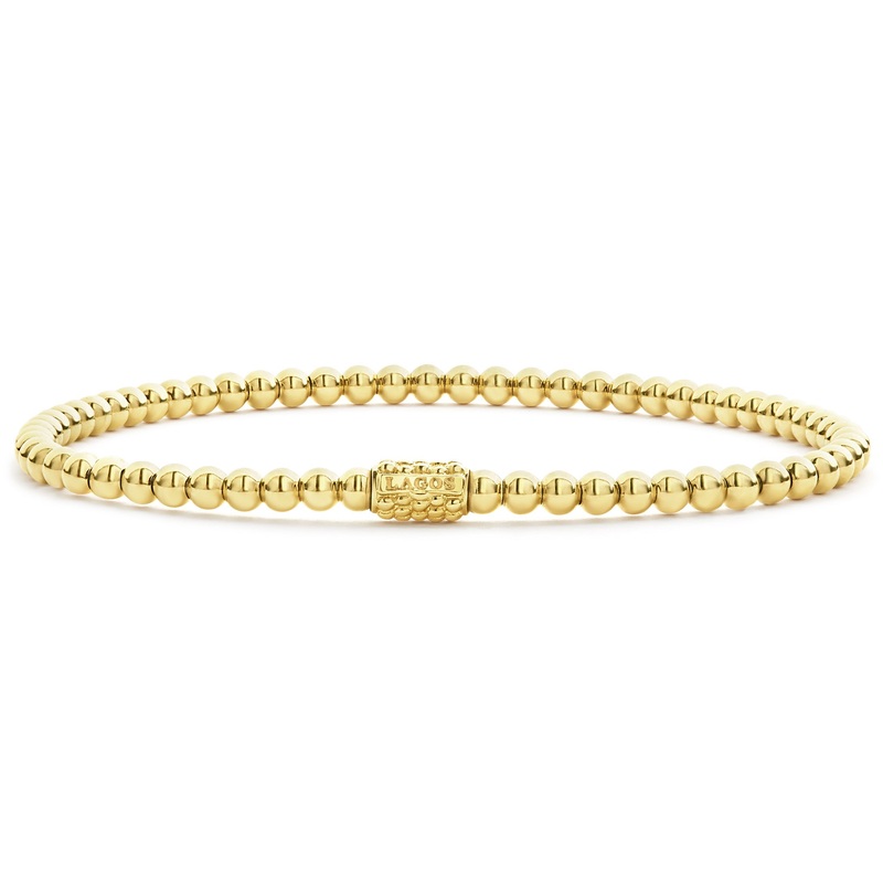 Caviar Gold 3mm Gold Bead Bracelet