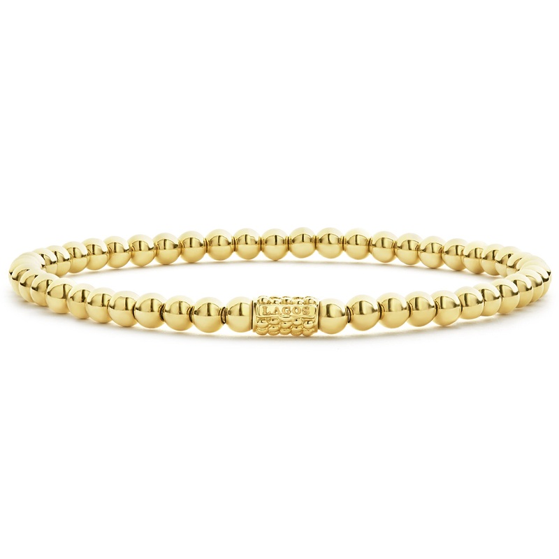 Caviar Gold 4mm Gold Bead Bracelet