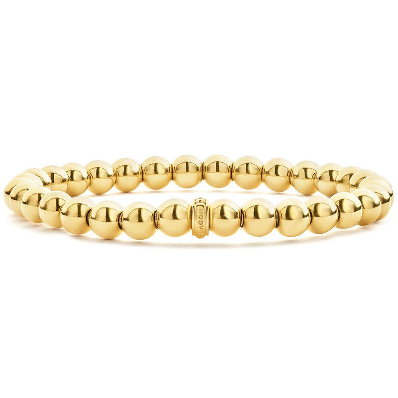 Caviar Gold 6mm Gold Bead Bracelet