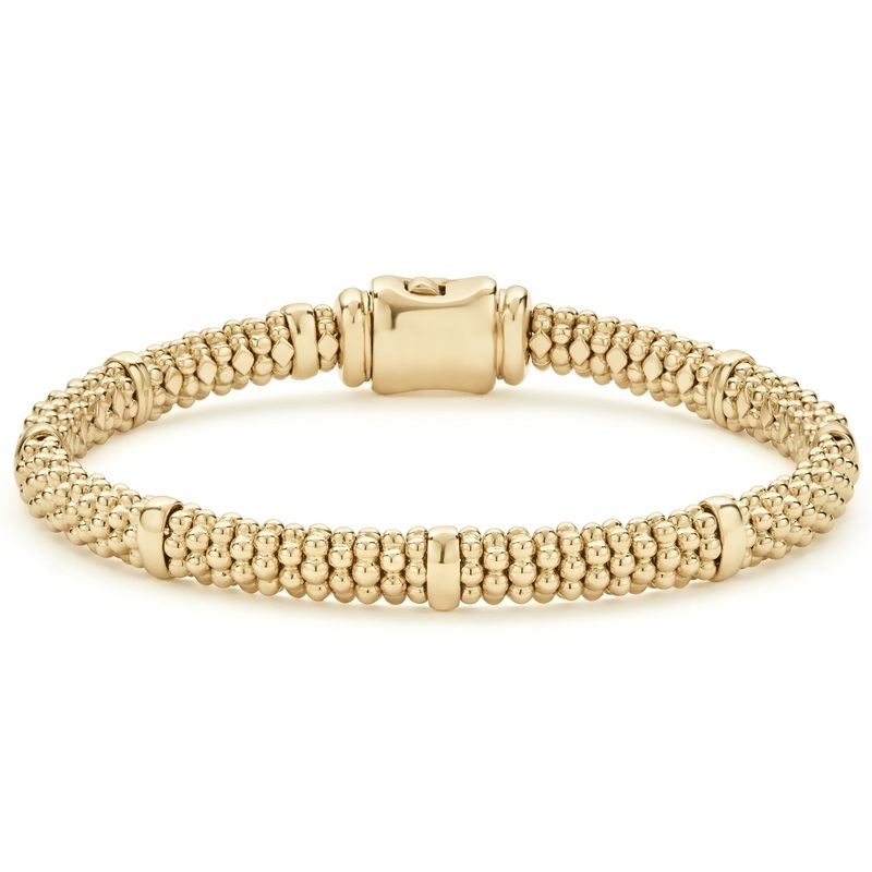Caviar Gold Gold Station 6mm Caviar Bracelet